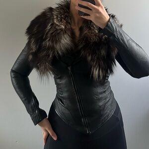 Vintage Fur Leather Jacket